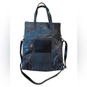 Cleo & Patek Paris Tote Black Leather Convertible Tote